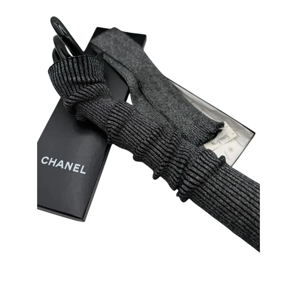 CHANEL gunmetal silver